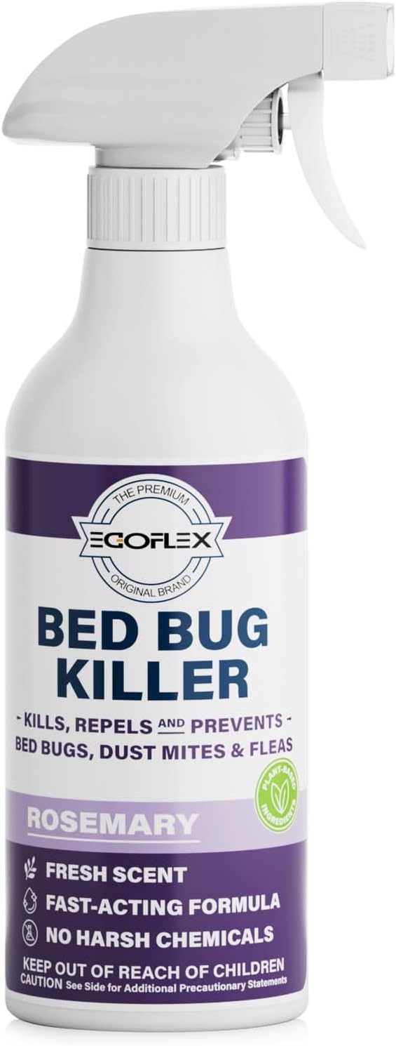 Bed Bug Spray for Home, Mattress, Furniture & Carpet – Bed Bugs Killer Treatment for Dust Mites, Fleas & Lice – Natural Essential Oil Pest Control Spray - 16 Fl Oz