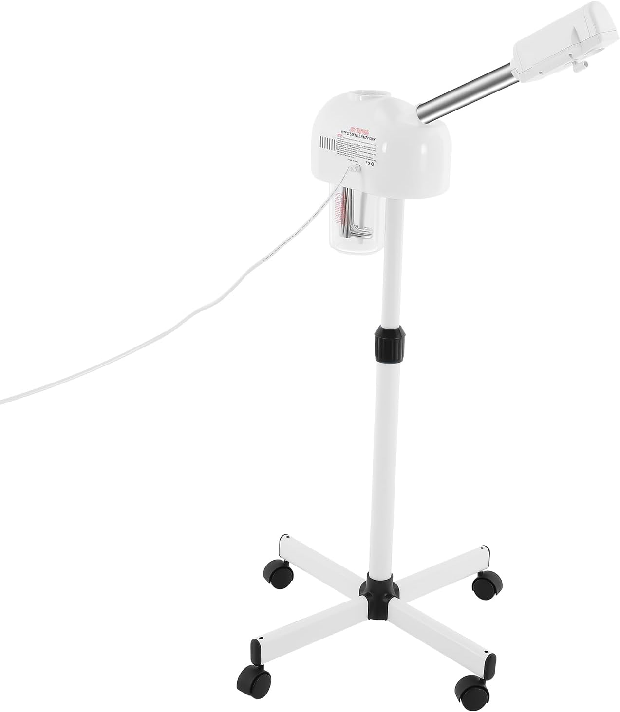 Professional Facial Steamer with Nano Ionics, 360° Rotating Face Steamer for Estheticians Adjustable Height, Home Spa Steam Machine on Wheels for Personal Facial Deep Cleaning Skin Care