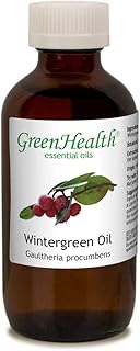 GreenHealth Wintergreen Essential Oil – 100% Pure & Natural – 4 fl oz (118 ml) – Steam Distilled – Undiluted Essential Oil – Amber Glass Bottle with Child-Resistant Cap – for Diffusers & DIY Use