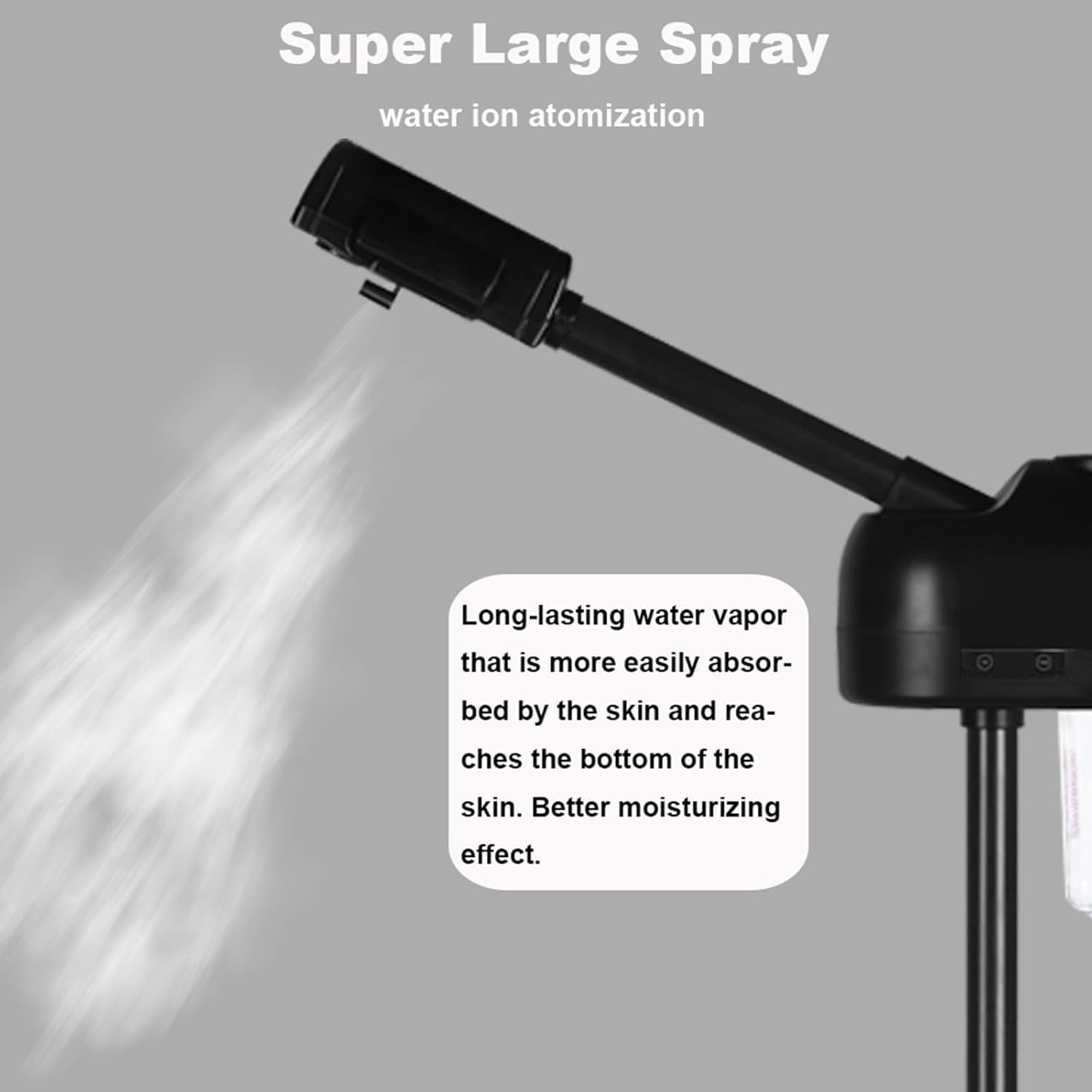 Professional Facial Steamer with Hot Mist, Face Steamer Machine for Esthetician, Home Salon Spa Facial Cleaning (Black)