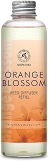 Refill Reed Diffuser Orange Blossoms 6.8Fl Oz (200ml) - Intensive - Fresh & Long Lasting Fragrance -for Aromatherapy - SPA - Home - Office - Fitness
