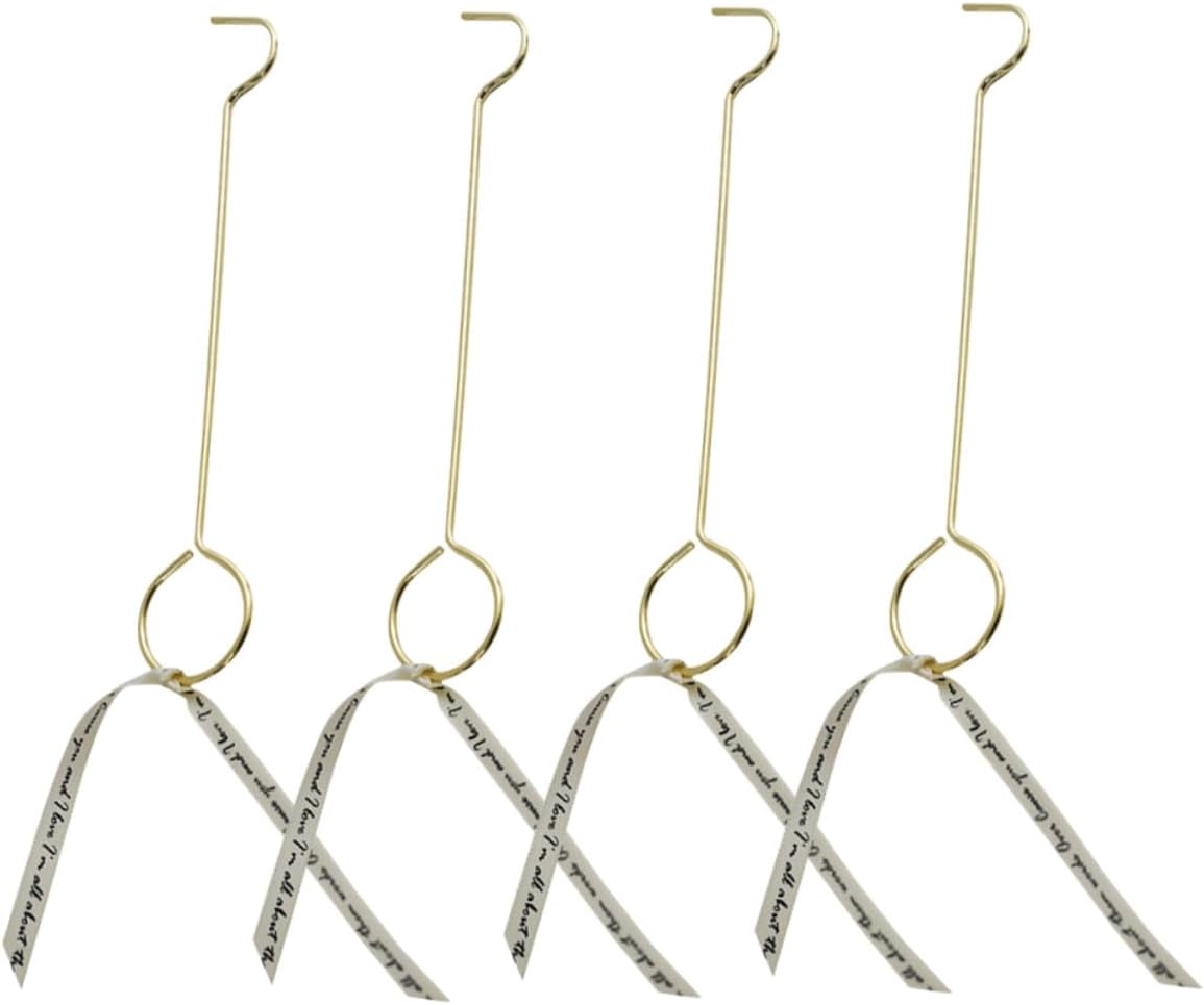 KALLORY 4 Pieces Candle Wick Dippers and Extinguish Hook Set Metal Portable Candle Snuffers and Aromatherapy Safe Flame Extinguisher Tools for Home Décor