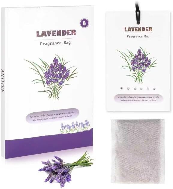 8 Packs Large Lavender Scented Sachets for Closet Deodorizer Drawers, Hanging Long Lasting Natural Air Freshener for Home