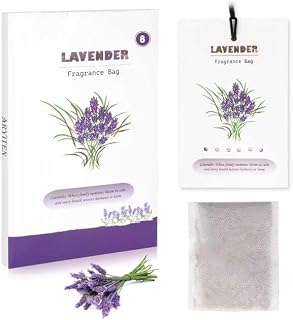 8 Packs Large Lavender Scented Sachets for Closet Deodorizer Drawers, Hanging Long Lasting Natural Air Freshener for Home