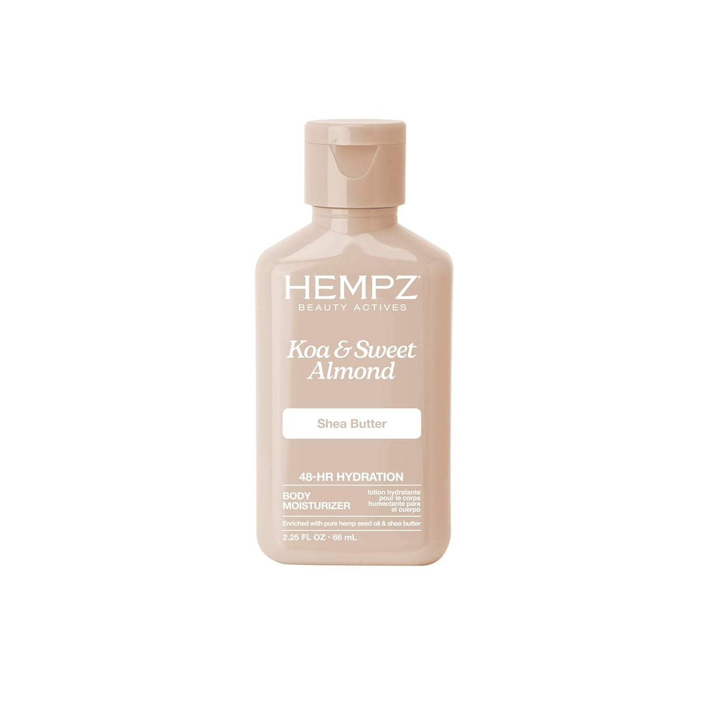 Hempz Smoothing Herbal Body Moisturizer, Koa & Sweet Almond, 2.25 oz - Lightweight Lotion with Hemp Seed Oil & Shea Butter, Vegan for Dry Skin