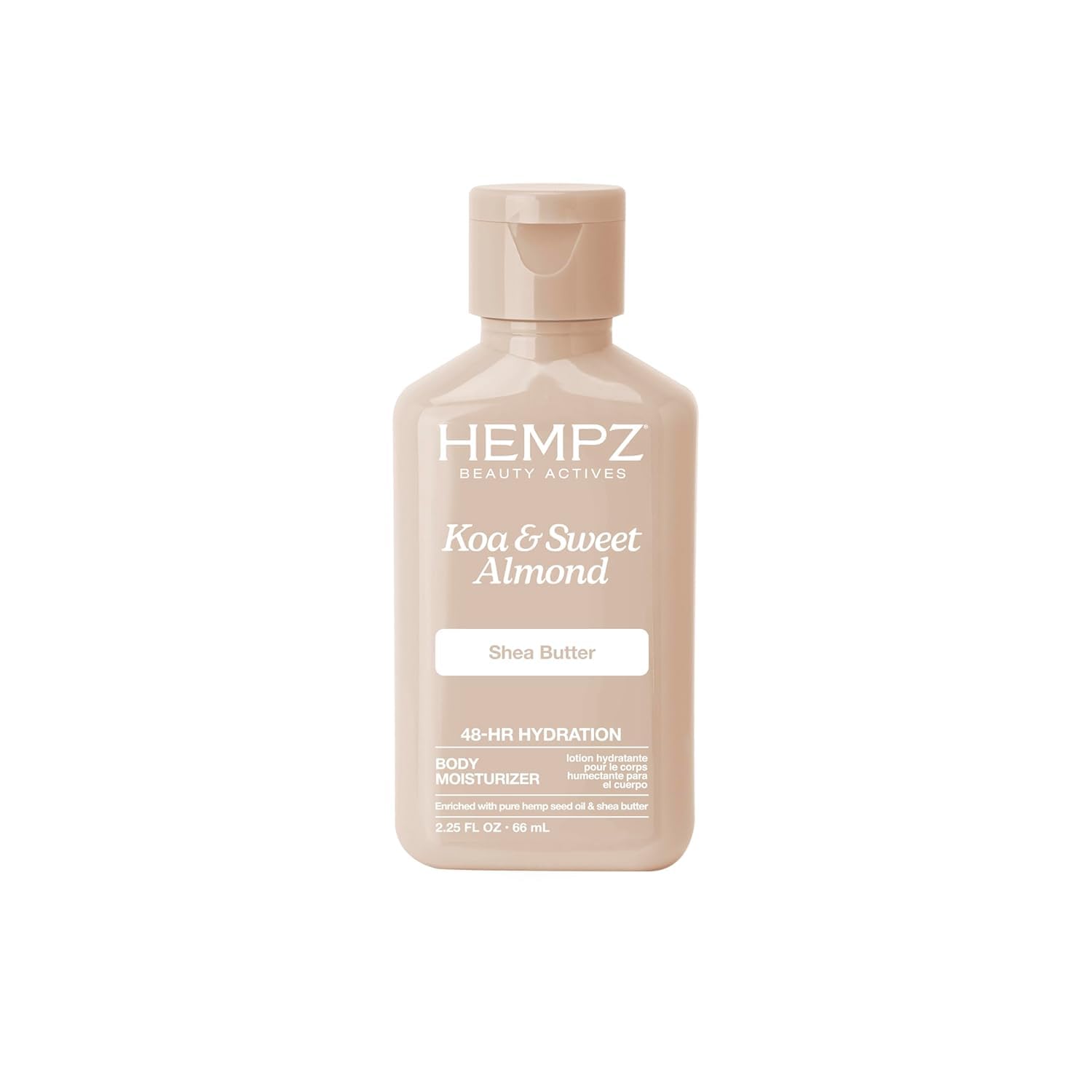 Hempz Smoothing Herbal Body Moisturizer, Koa & Sweet Almond, 2.25 oz - Lightweight Lotion with Hemp Seed Oil & Shea Butter, Vegan for Dry Skin