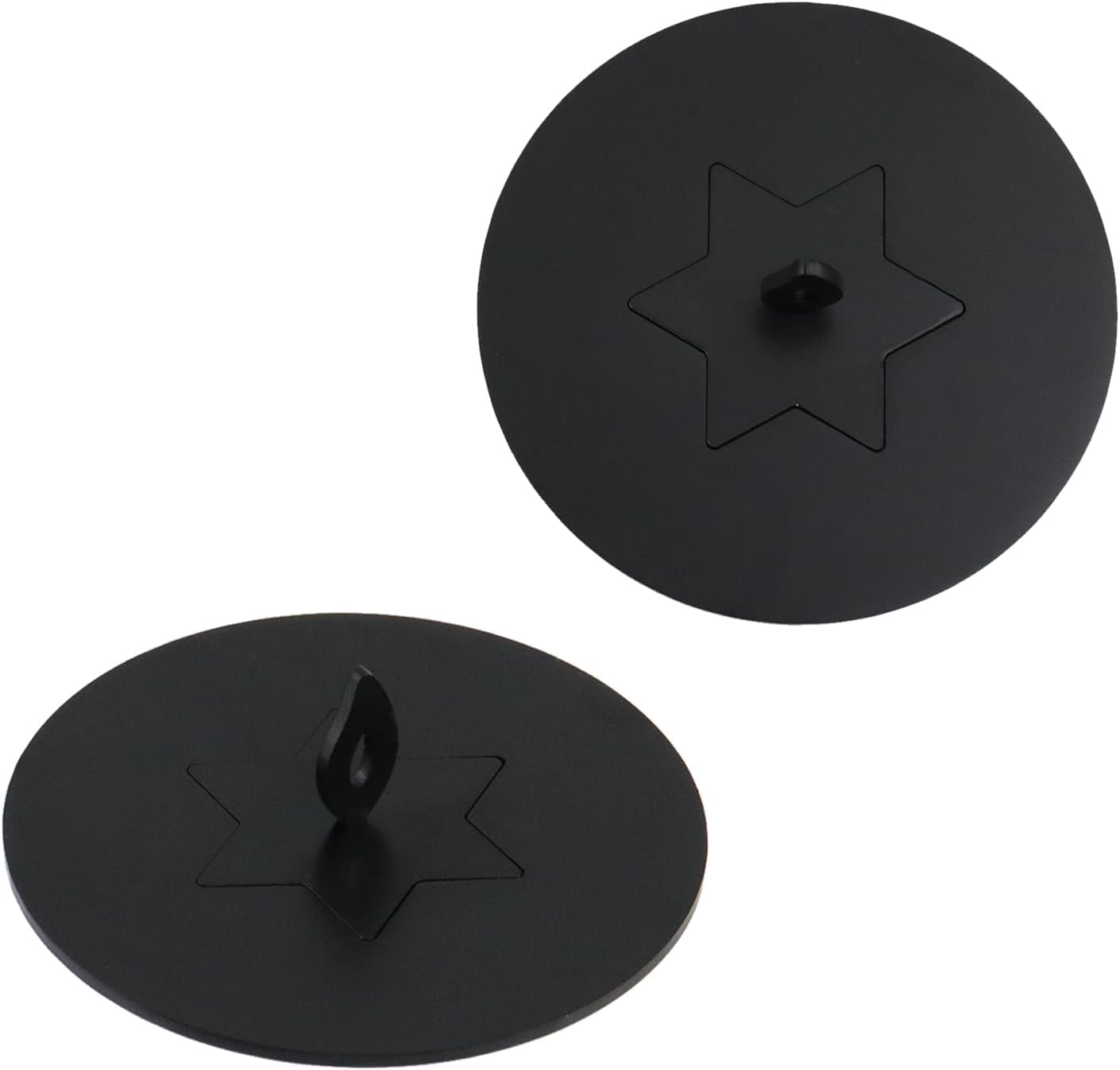 Bitray 2Pcs Candle Cover Stainless Steel Black Candle Topper Hexagonal-star Candle Jar Lid