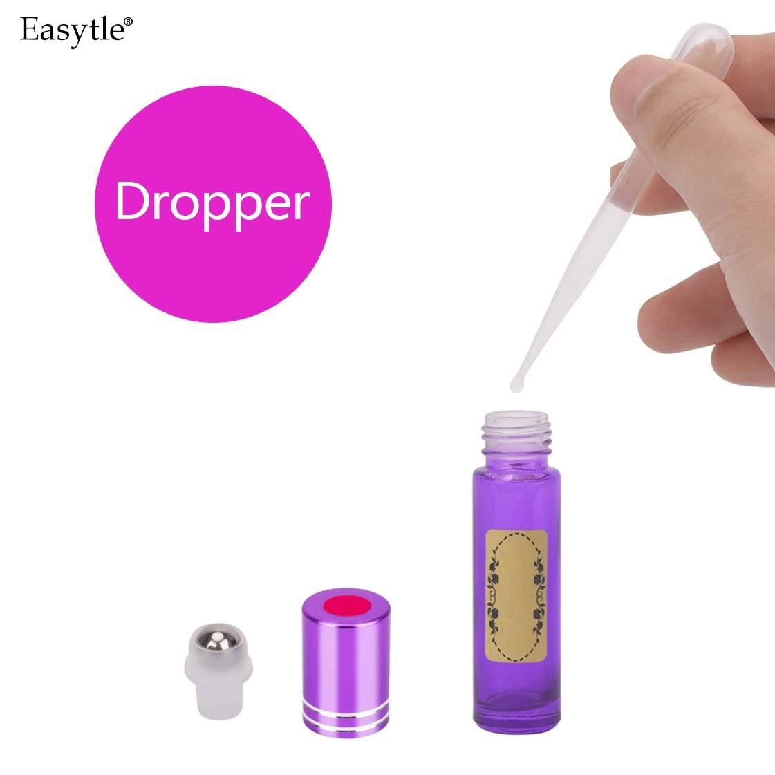 Easytle Essential Oil Tools Essential Oil Opener Essential Oil Key Tool for Essential Oil Accessories Includes 2 Openers, 6 Droppers, 6 Funnels, 72 Labels And Brush Tools Set for Glass Roll On Bottles