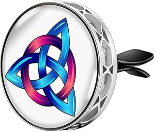 Wild Essentials Enamel Finish Trinity Knot Aromatherapy Car Air Freshener Essential Oil Car Vent Diffuser With Vent Clip and 8 Color Refill Pads