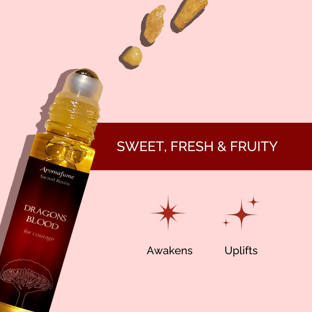 Dragon’s Blood Resin Essential Oil Roll-On by Aromafume | 1 x 10ml / 0.33 fl oz by Aromafume| Ideal for Spirituality & Rituals | Made with Pure Resin from Socotra | Non-Alcoholic, Non-Toxic & Vegan