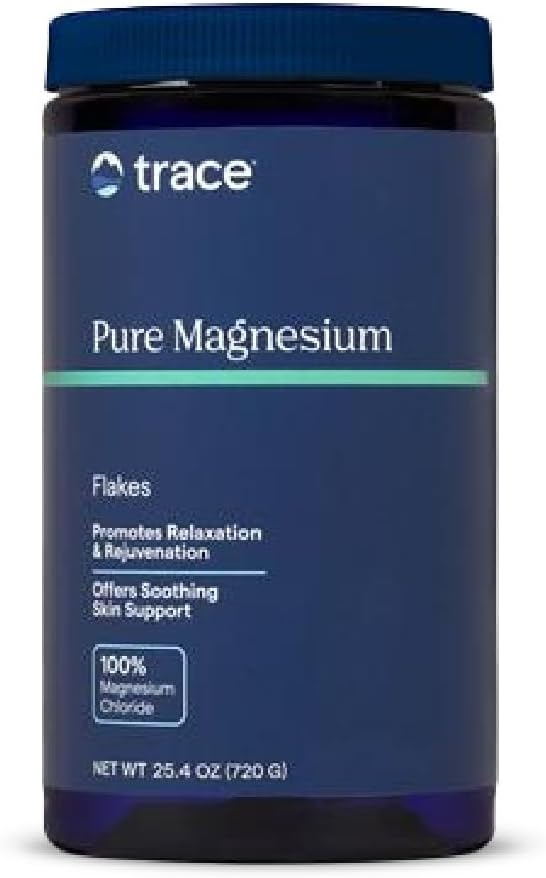 Trace Minerals Magnesium Flakes - Magnesium Bath Flakes for a Soothing Soak - Soft Skin - Sleep Support - Soothe Tired Muscles & Body Stiffness - Maximum Absorption - Vegan & Unscented - 25.4 oz