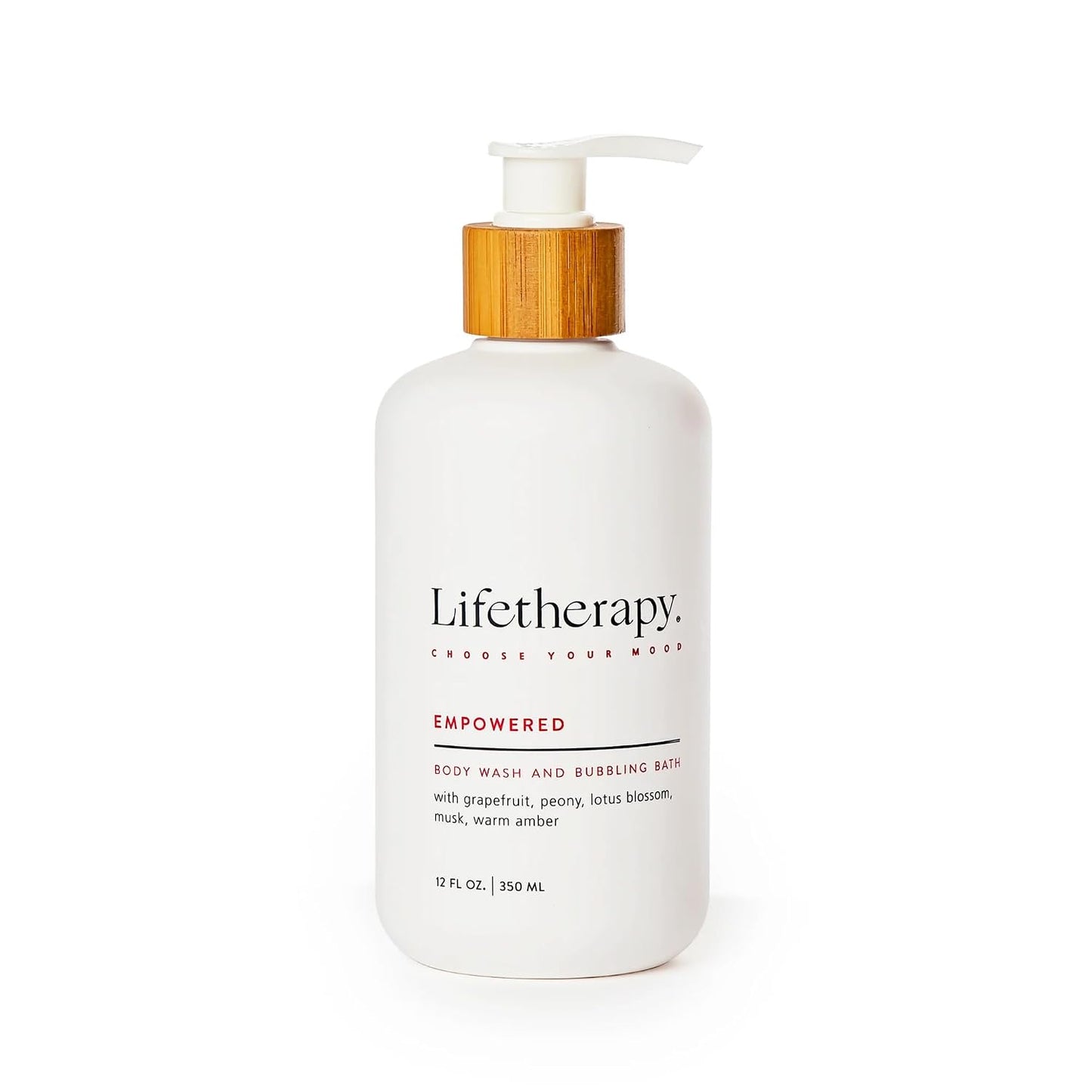 Lifetherapy 3-in-1 Body Wash, Bubble Bath & Hand Wash, Empowered Fragrance - Lightweight for Sensitive Skin - Nourishing Daily Cleanser - Vegan Gluten Free, Paraben Sulfate & Phthalate Free 12oz