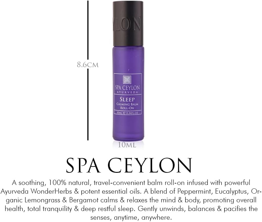 SPA CEYLON Sleep Calming Balm Roll On | Natural Sleep Aid with Soothing Scent | Quick-Acting Bedtime Relief | Travel-Friendly for All Skin Types