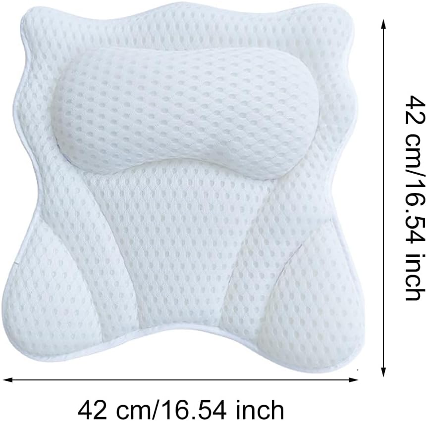 Bath Pillow,Ergonomic Bathtub Pillows for Tub Neck and Back Support,with 6 Powerful Suction Cups,Provide Shoulder and Back Support,Bath Accessory,Fits All Bathtub,Hot Tub,Home Spa