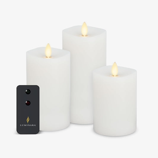 Luminara Realistic Flameless LED Candle White Set of 3