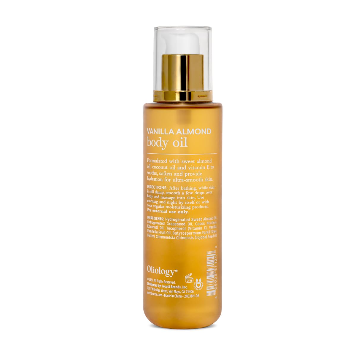 Oliology Vanilla Almond Body Oil – Hydrating Blend with Sweet Almond Oil, Coconut Oil & Vitamin E | Softens, Nourishes & Enhances Skin’s Radiance, 6 Fl Oz