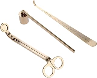 Baoblaze Candle Accessory Set of 3, Set with Candle Wick Cutter, Candle Wick Dipper, Candle Tools Set, 4 Colors Optional, Gold