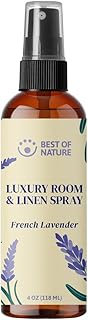 Best of Nature Luxury Room & Linen Spray – All-Natural Essential Oil Air Freshener for Home, Bedroom, Bathroom & Linens – Plant-Based, Family-Safe, Relaxing Aromatherapy Mist (French Lavender)