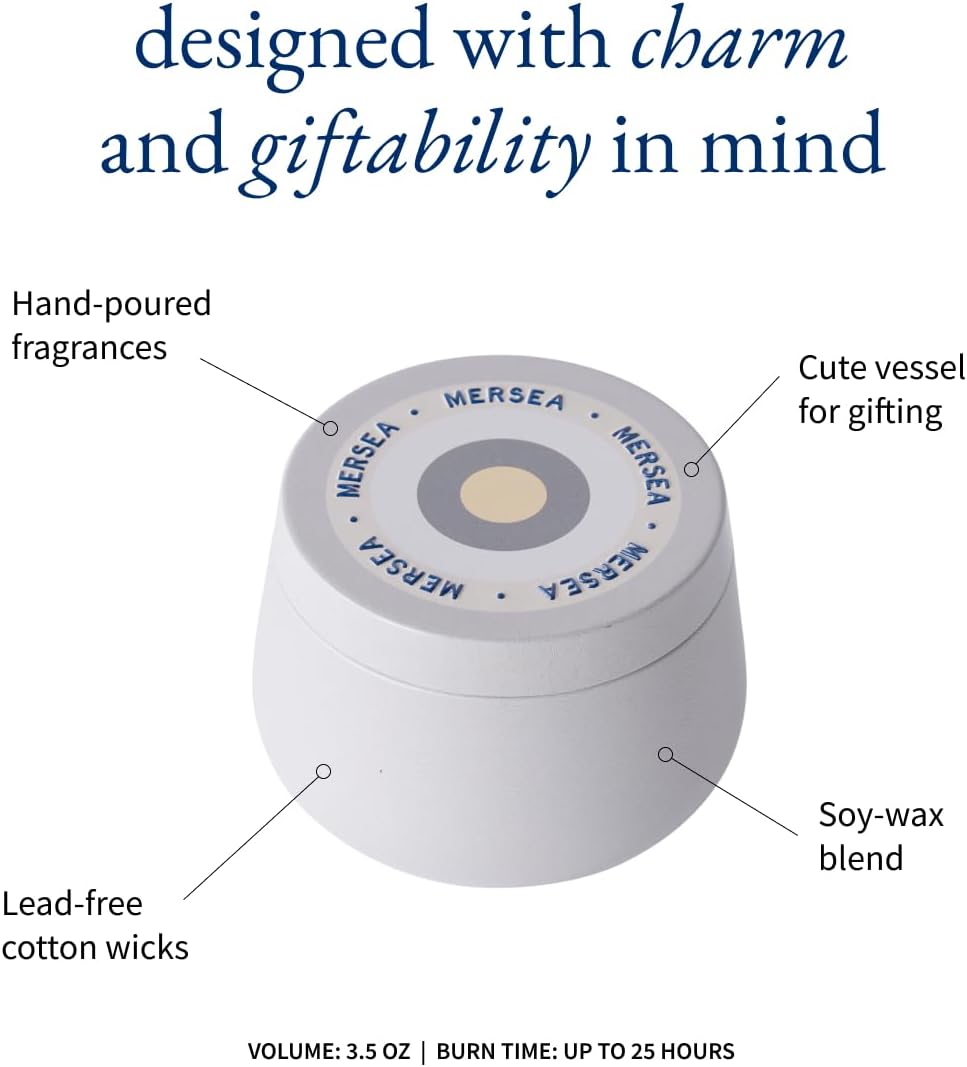 MERSEA Saltaire Tin Candle, Scented Candle Tin (3.5 oz)