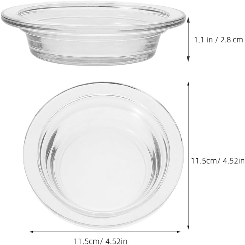 2Pcs Wax Warmer Replacement Dish, Replacement Wax Heating Tray, 4.5in Glass Aromatherapy Tray Candle Heating Bowl for Therapy Lamp Electric Lamps Oil and Tart