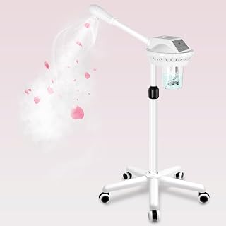 Facial Steamer Professional for Deep Cleansing and Hydration, Face Steamer for Estheticians with Adjustable Height, Spa Ozone Steamer on Wheels, Suitable for Home and Beauty Spa Salon Use