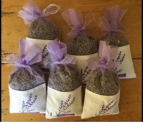 Sanrich 50PCS Lavender Sachet Bags Empty Purple Gauze Ribbons Cotton-Ramie Sacks (Light Purple)