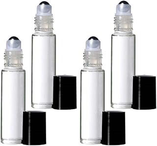 The Parfumerie 10 ml. Glass Roll on Bottle with Steel Roller. Perfect for Essential Oils Aromatherapy, Perfume and Cologne. Pipettes Included (72 Bottles)