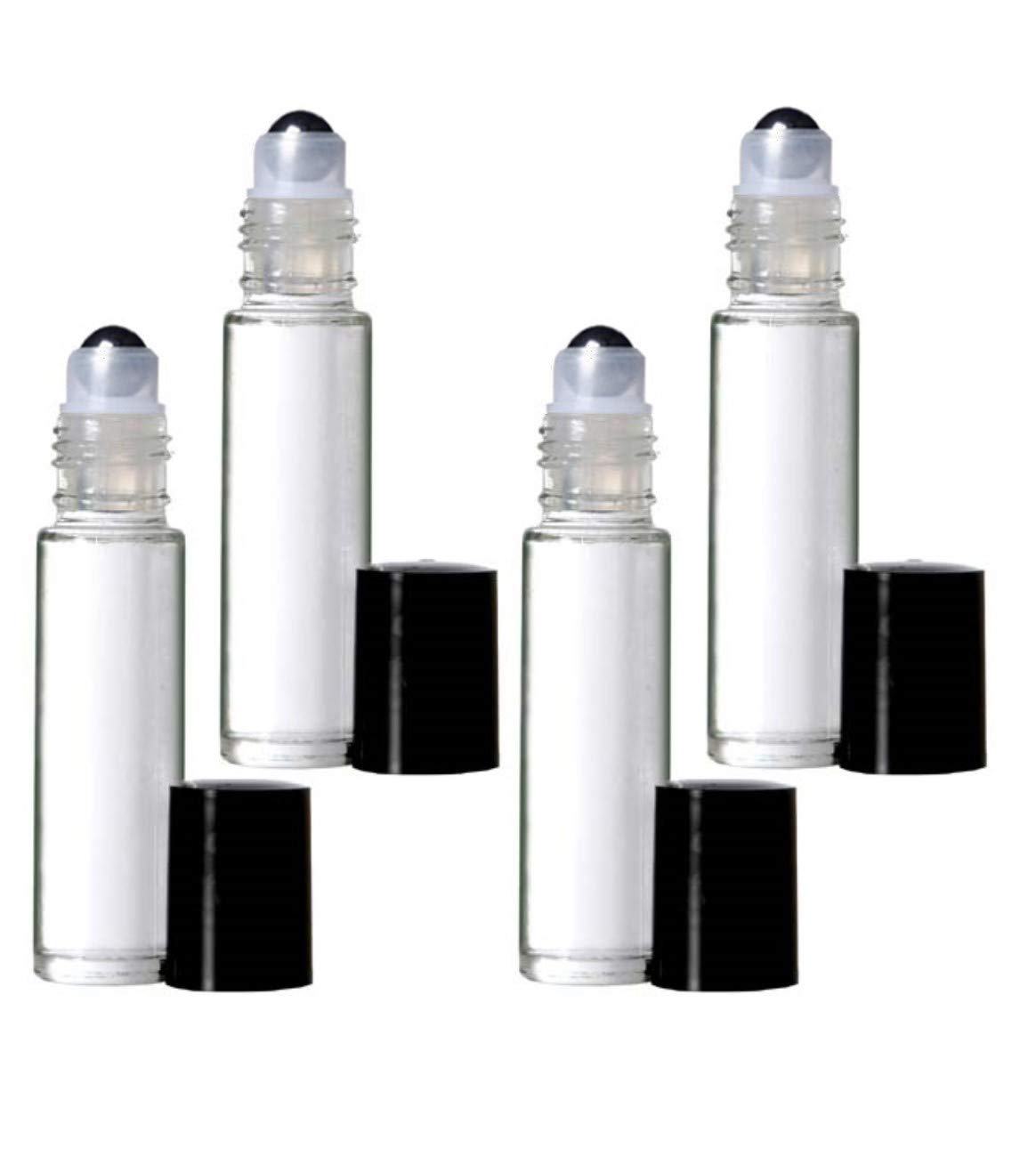 The Parfumerie 10 ml. Glass Roll on Bottle with Steel Roller. Perfect for Essential Oils Aromatherapy, Perfume and Cologne. Pipettes Included (72 Bottles)