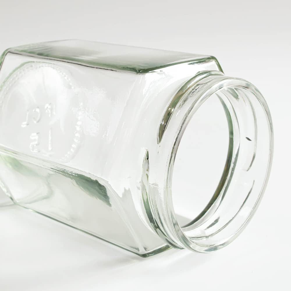 190ml 6oz Hexagon Glass Jars, Pack of 24 Sets With Silver Lids for Jam, Honey, Jelly, Candy, Candle, Wedding Favors, Baby Shower, Spice, Crafts, Party Favors, Samples