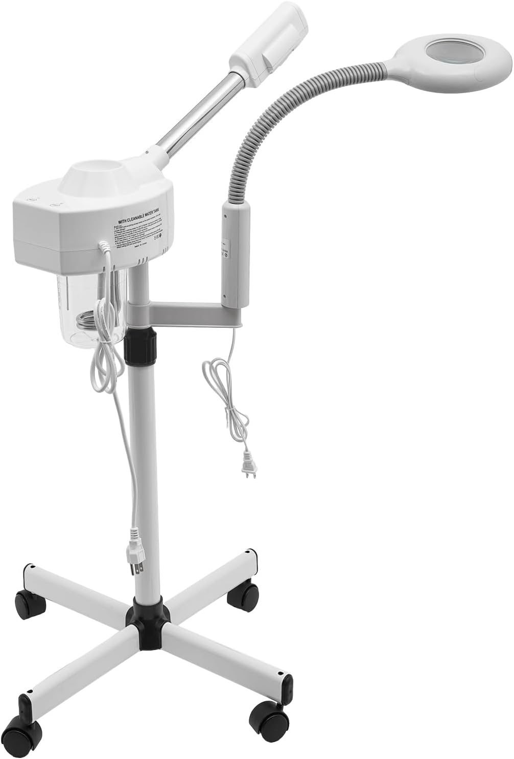 2-in-1 Facial Steamer with 3x/5x Magnifying Lamp, 107.6°f Warm Mist 800w 110v Fast Heat 3-5min, 23oz Water Tank Auto Shut-Off for Home Beauty Salon Spa Skin Care