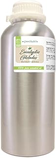 GreenHealth Eucalyptus Globulus Essential Oil – 32 fl oz (946 ml) Aluminum Bottle w/Plug Cap – 100% Pure Essential Oil