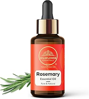Rosemary Essential Oil (Rosmarinus officinalis) 100% Natural Steam Distilled Oil For Face, Skin, Hair, Body | with Glass Dropper 1.01 Fl Oz (30ml)