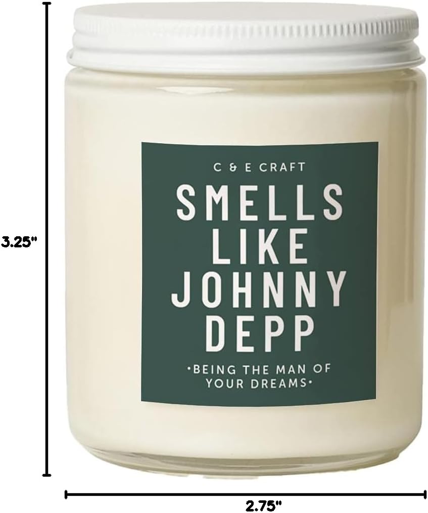 CE Craft Smells Like Johnny Depp Luxury Scented Candle – Celebrity Prayer Candle, Gift for Her, Girlfriend Gift –Hand-Poured Soy Wax, Long-Lasting (Flannel Musk)
