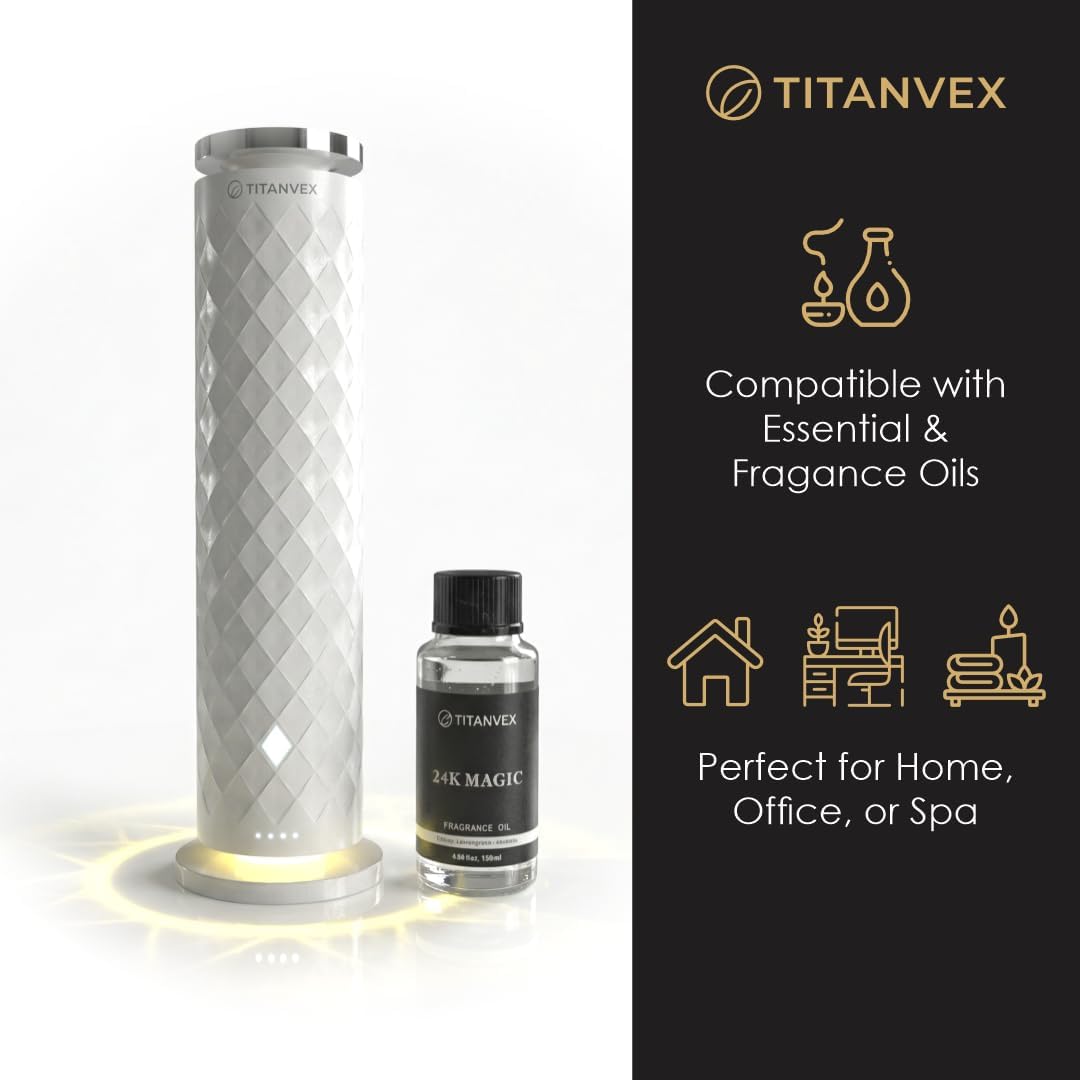 Cordless Scent Diffusers for Home - USB Rechargeable, Waterless Essential Oil Nebulizer for Home, Office, Car - Covers 1,100 Sq. Ft. - Ideal for Bedroom, Bathroom, Room and Car.