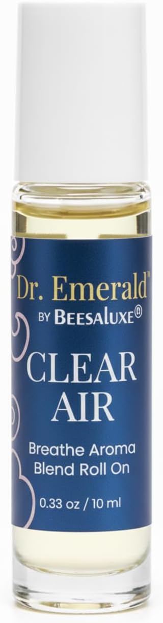 Dr. Emerald Clear Air Essential Oil Aromatherapy Blend Roll On - Fresh Botanical Oil with Eucalyptus, Peppermint & Pine - Pre Diluted Aromatherapy Roll On (10 ml / 0.33 oz, Clear Air)