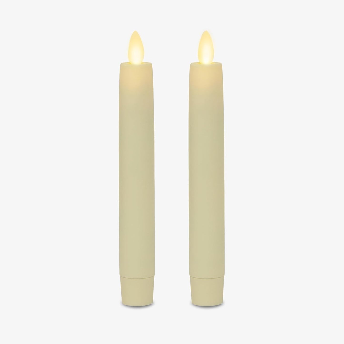 Luminara - Flameless Battery Operated Taper Candle - Ivory - Pack of 2-1x6 inch - LED Flickering Flame - Realistic Safe for Home Kids and Pets