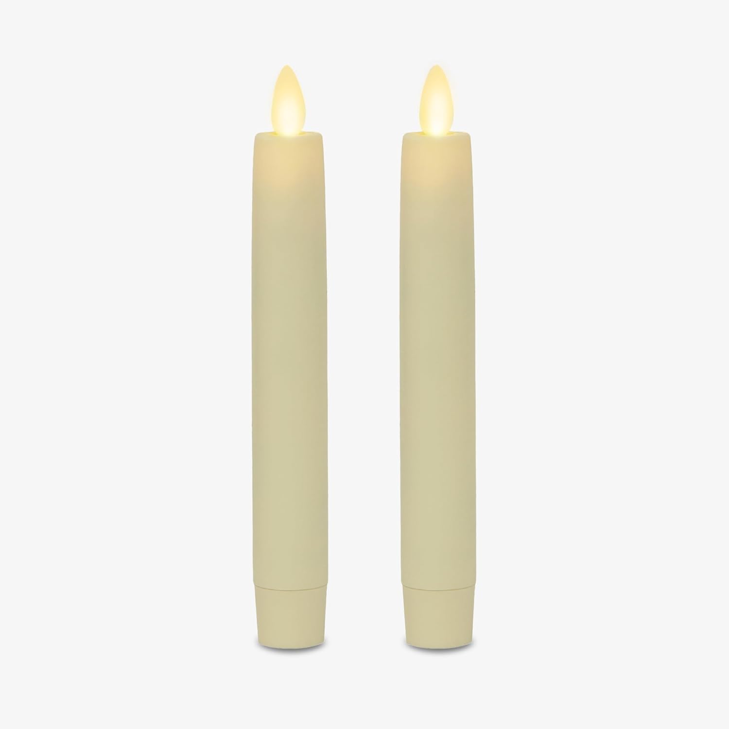 Luminara - Flameless Battery Operated Taper Candle - Ivory - Pack of 2-1x6 inch - LED Flickering Flame - Realistic Safe for Home Kids and Pets