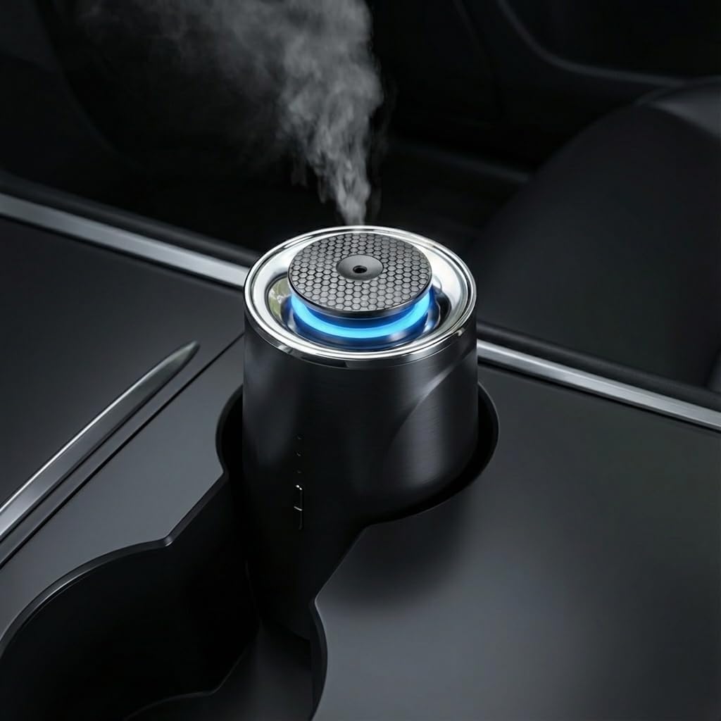 Smart Scent Diffuser – 2-in-1 for Car & Home, Waterless Essential Oil Air Freshener, Auto-On/Off Vibration Sensor, Quiet, USB-C Rechargeable, 2000mAh Battery