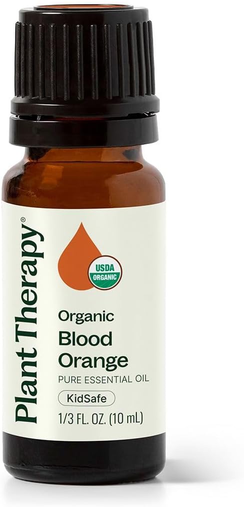 Plant Therapy Blood Orange Organic Essential Oil 10 mL (1/3 oz) 100% Pure, Undiluted, USDA Certified Organic, Energizing and Uplifting Aromatherapy
