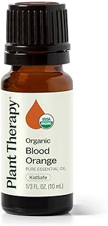 Plant Therapy Blood Orange Organic Essential Oil 10 mL (1/3 oz) 100% Pure, Undiluted, USDA Certified Organic, Energizing and Uplifting Aromatherapy