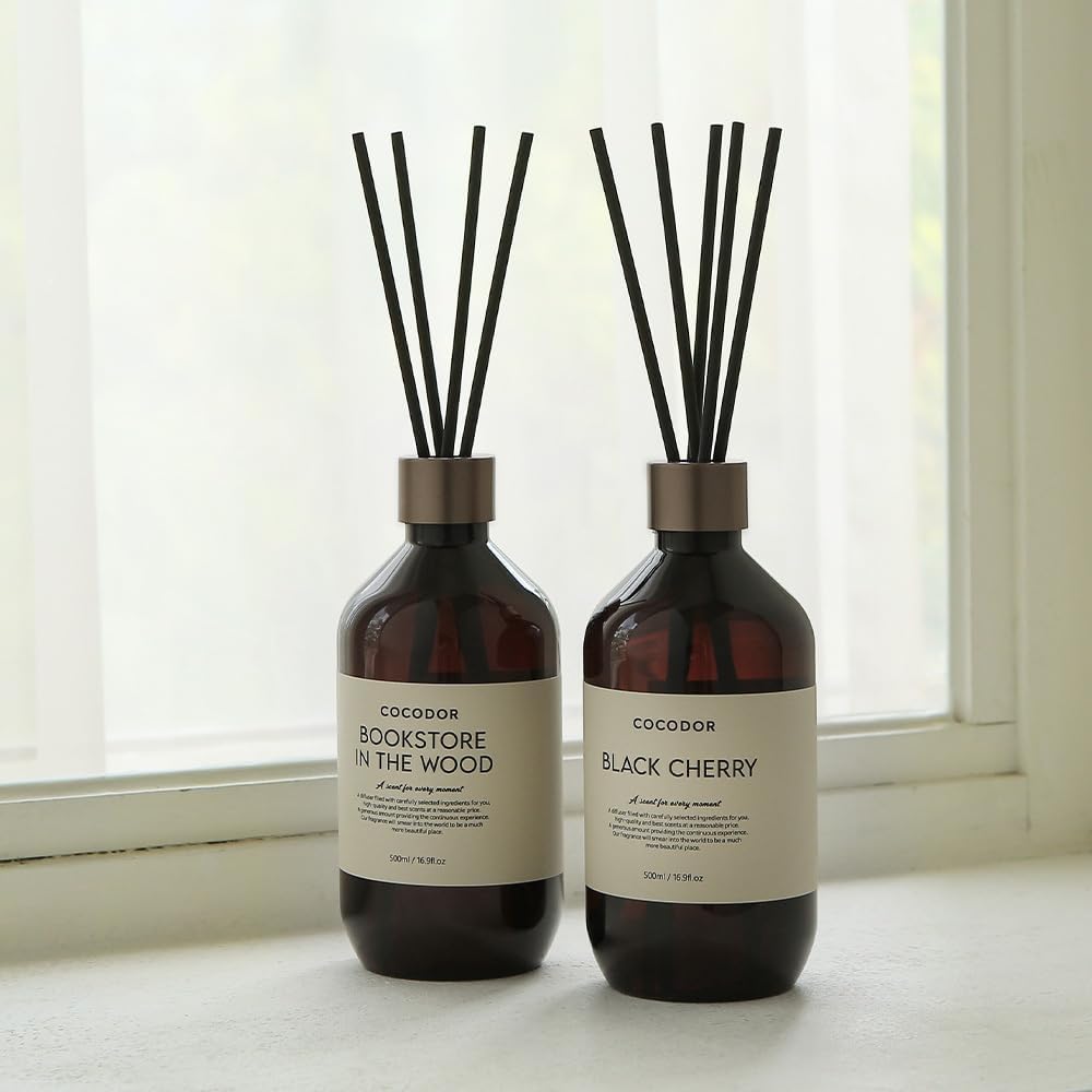 COCODOR Premium Reed Diffuser/Ylang Ylang /16.9oz /1 Pack/Large Capacity Fragrance Scent Oil Stick Diffuser Set for Bedroom Bathroom Home Décor