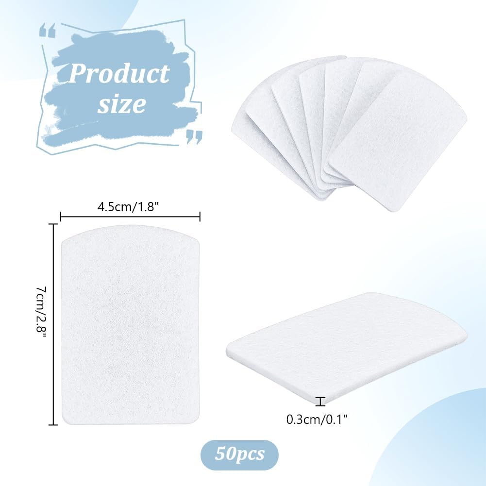PH PandaHall 50pcs Unscented Refill Pad Aroma Pads 7x4.5cm/ 2.8x1.8" Essential Oil Diffuser Pad Rectangle Replacement Perfume Pads for Humidifier Air Purifier Locket Scent Ball Plug-in Diffuser