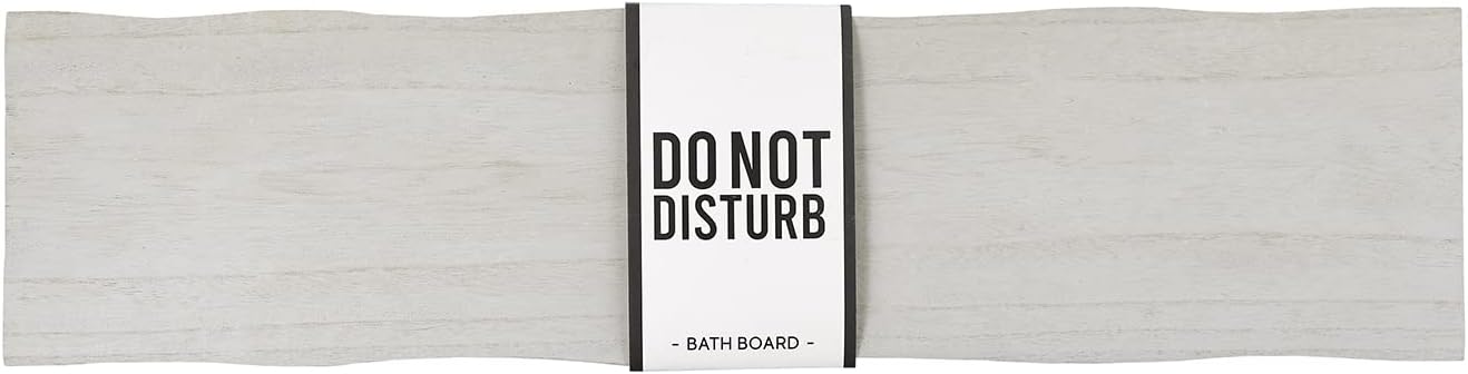 Santa Barbara Design Studio Pure Design Live Edge Paulownia Wood Bath Board, 32 x 8-Inch, Grey