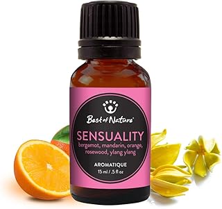 Sensuality Essential Oil Blend – Ylang Ylang, Bergamot, Mandarin, Orange & Rosewood – 100% Pure for Diffuser, Massage, Mood & Self-Care – Romantic Aromatherapy