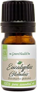 GreenHealth Eucalyptus Essential Oil – 1/6 fl oz (5 ml) Amber Glass Bottle w/Euro Dropper – 100% Pure Essential Oil