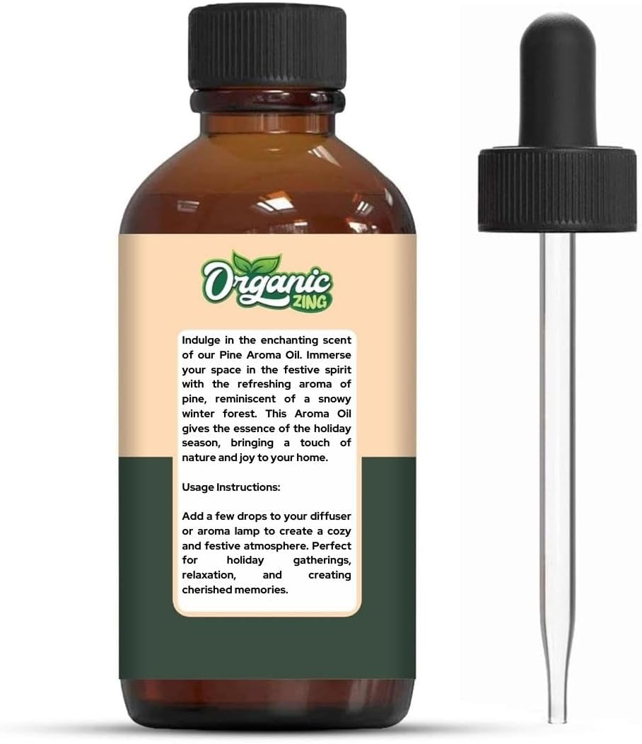 Organic Zing Pine Oil 30 ml (1.01 fl oz) – Steam Distilled Fresh Woody Aromatic Oil for Diffusion Blends, Household Cleaning Formulations & Natural Fragrance