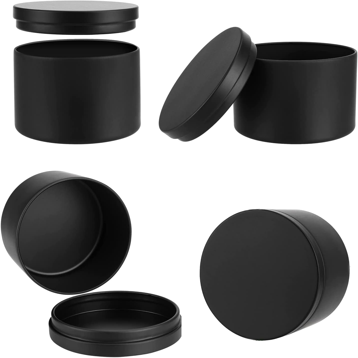 sonviitins 24 Pieces 8 oz Black Candle Tins,8oz Candle Jars Candle Containers with Lids, Candle tin for Candles Making, Arts & Crafts, Storage, and Gifts