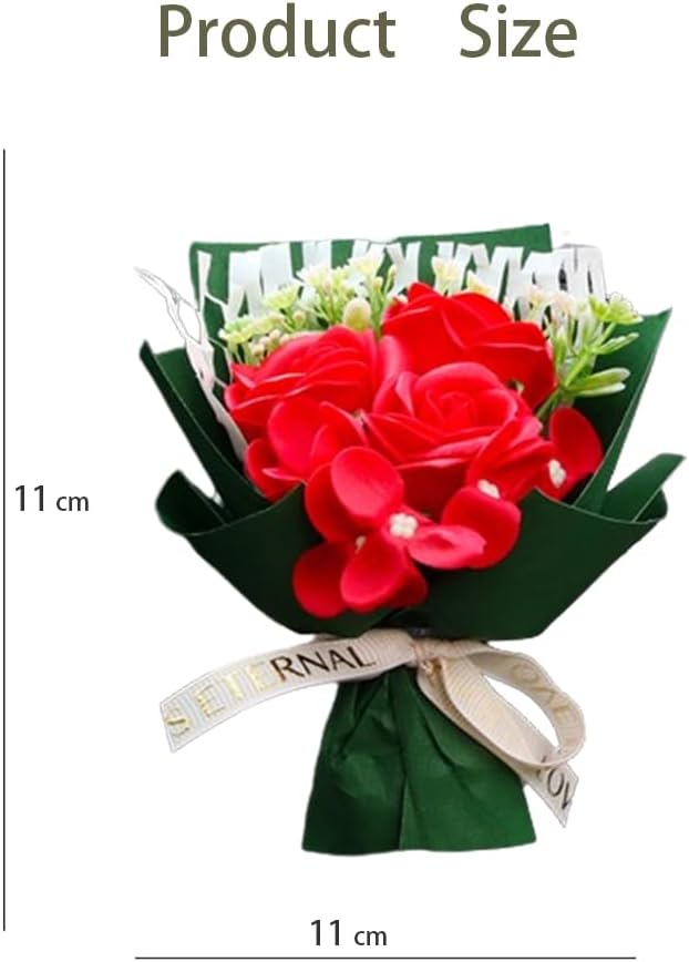Unique Car Vent Clip Air Freshener, Aesthetic Floral Soap Rose Bouquet Diffuser Decor, Reusable Essential Oil Aroma Pad, Cute Car Accessories Gift for Women (Style A)