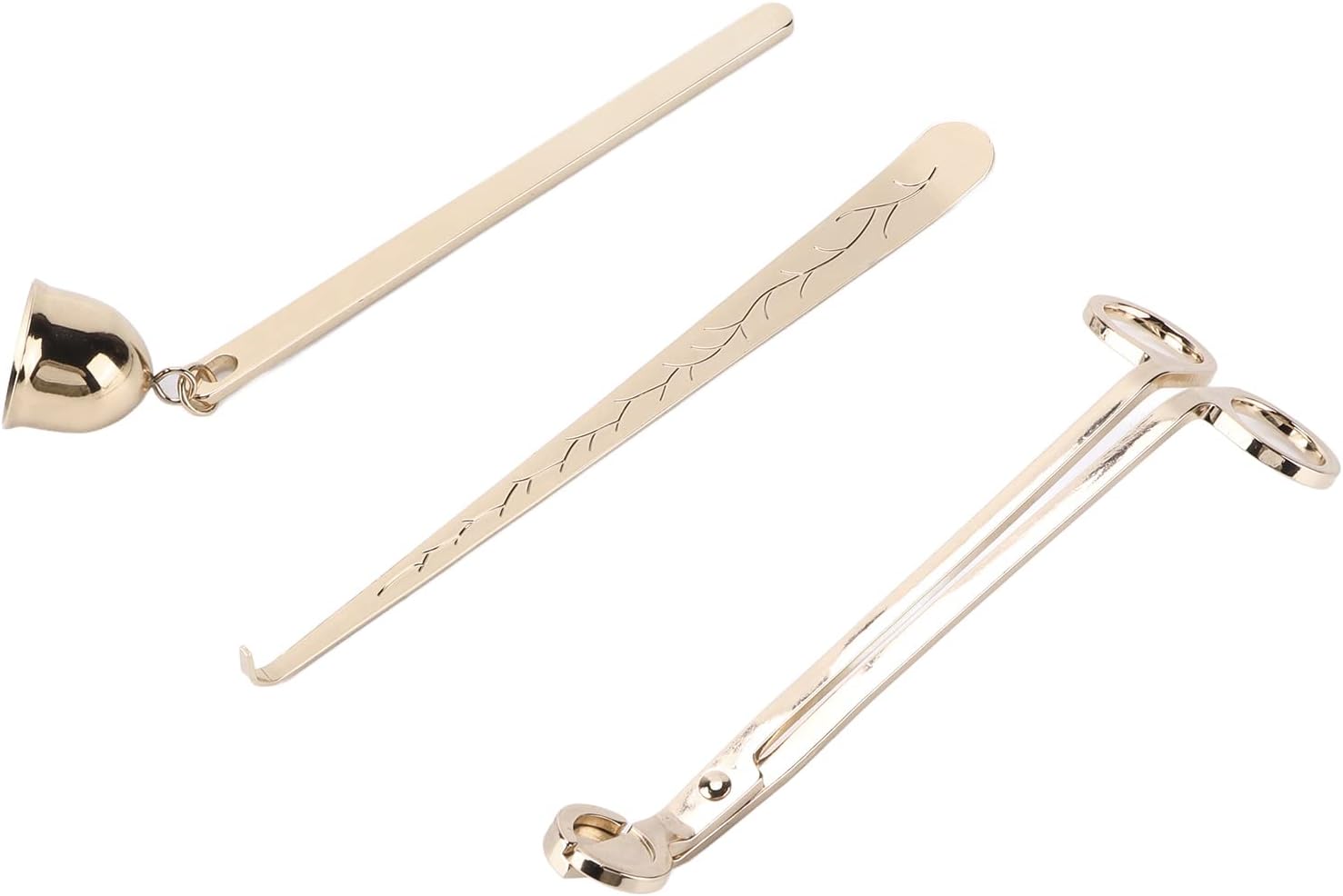 Pssopp 3-Piece Candle Accessory Set Wick Trimmer Wick Dipper Candle Snuffer Stainless Steel Tools with Storage Bag for Lovers Home Decor Gift
