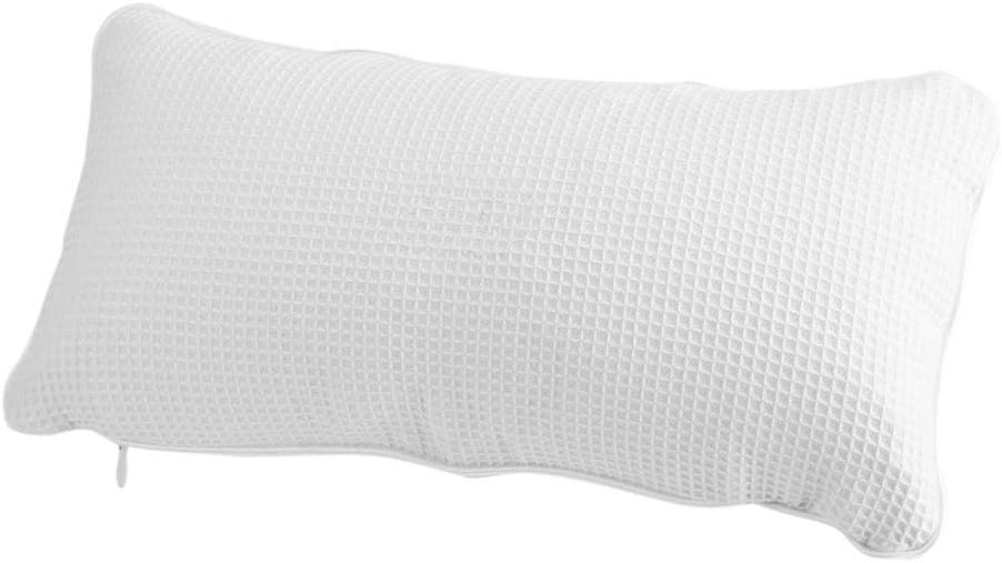 EORTA Inflatable Bathtub Pillow Anti-Slip Aerated Bath Pillow with Suction Cup Spa Bath Cushion for Head Neck Rest Relax, Home, Bathroom, White, 13.8"X7.8"